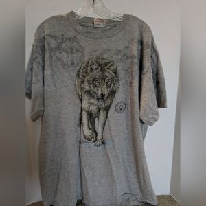 Vintage Wolf All Over Print Graphic T-Shirt 90's Sansegal Sportswear XL